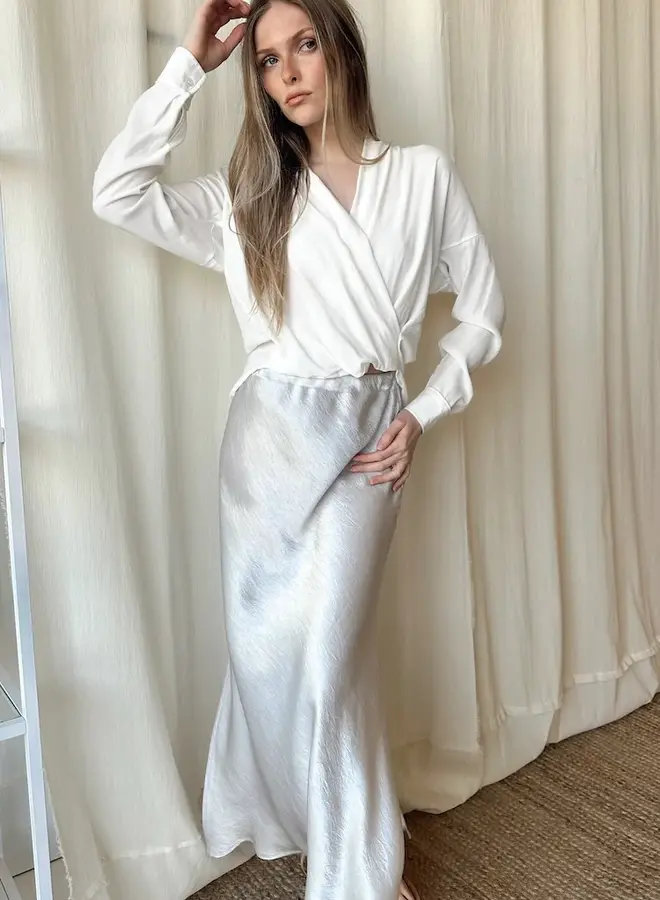 Natalie Busby- - Bias Slip Skirt - Silver