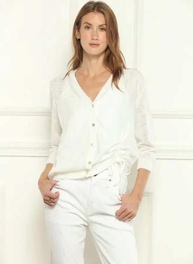 Zero Degrees Celsius- Mixed Knit Cardigan- White