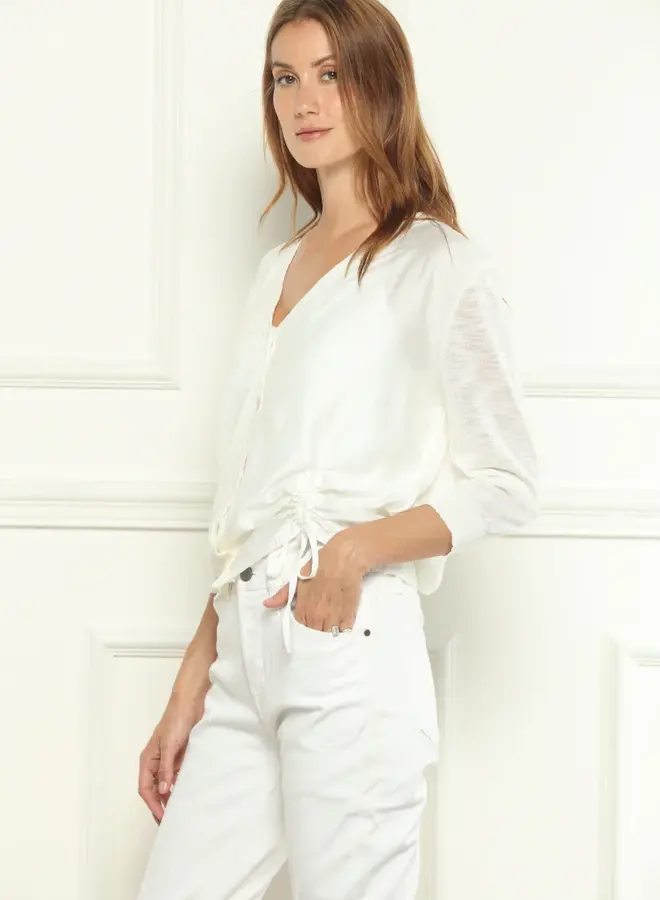 Zero Degrees Celsius- Mixed Knit Cardigan- White