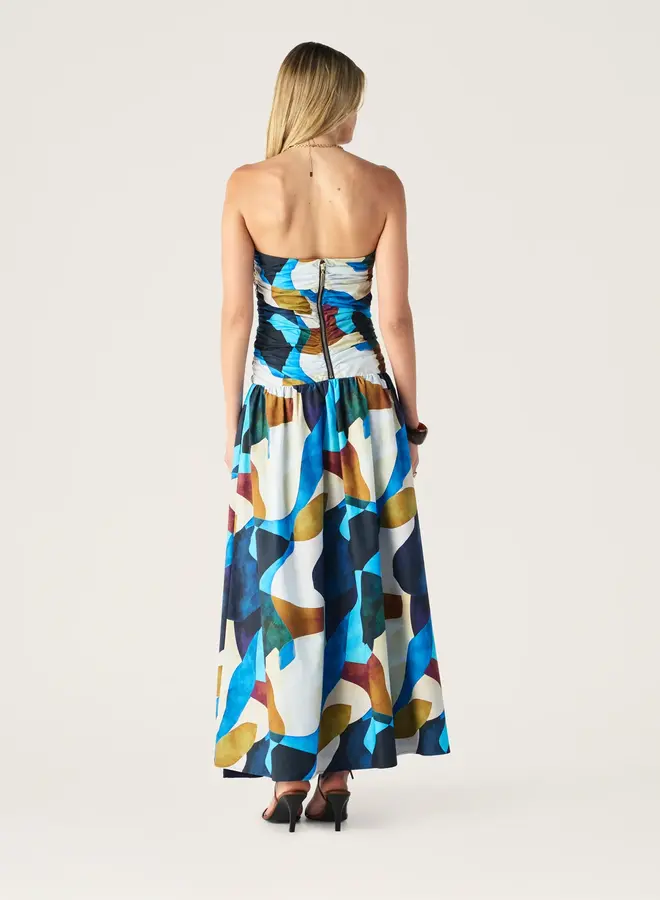 Mos The Label- Celestia Print Strapless Dress