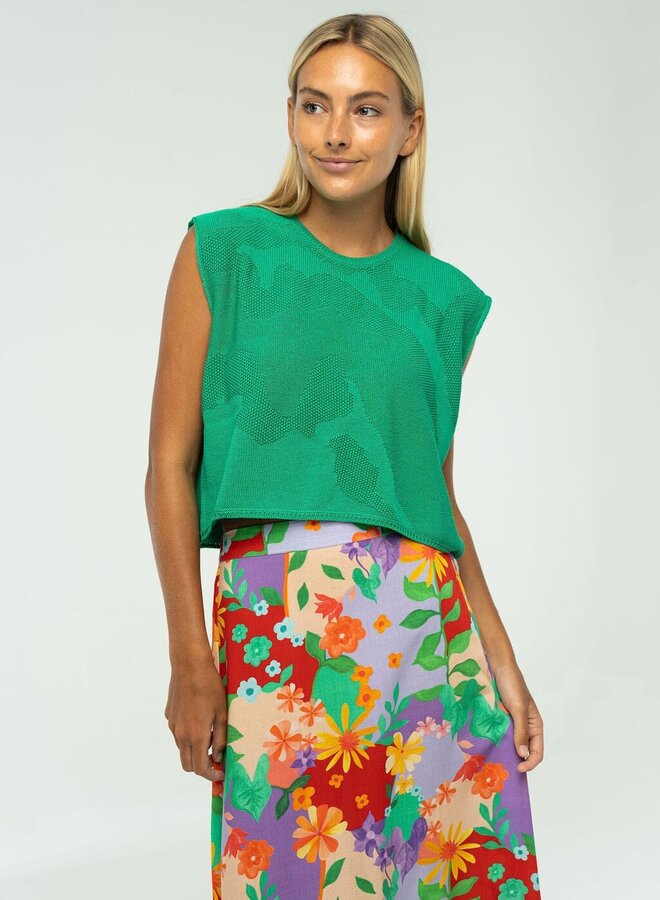 Briton Court- Laura Sleeveless Sweater- Green