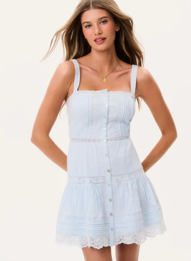 Love Shack Fancy- Charlize Dress- Blue Finch