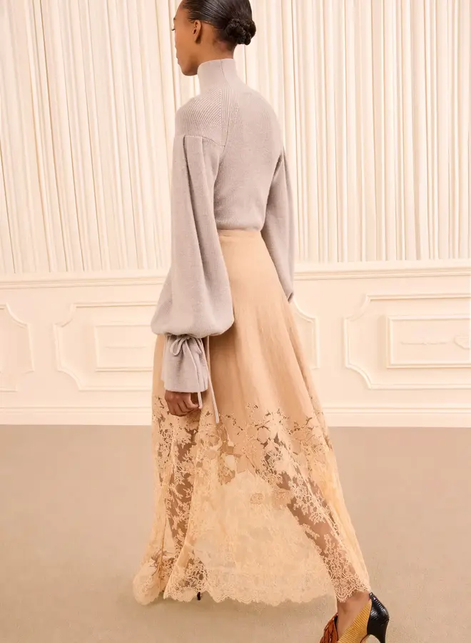Ulla Johnson- Josina Lace Midi Skirt- Almond