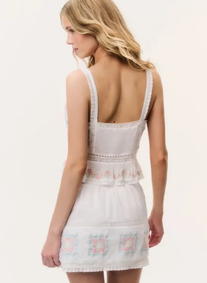 Love Shack Fancy- Bresson Skirt- Optic White