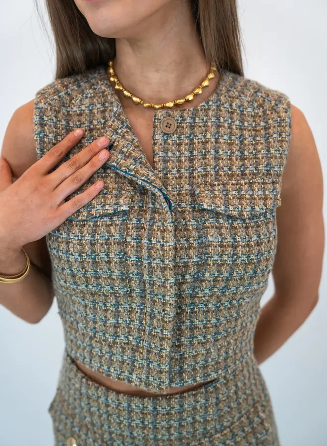 SHUG- Adriana Top- Peacock Boucle