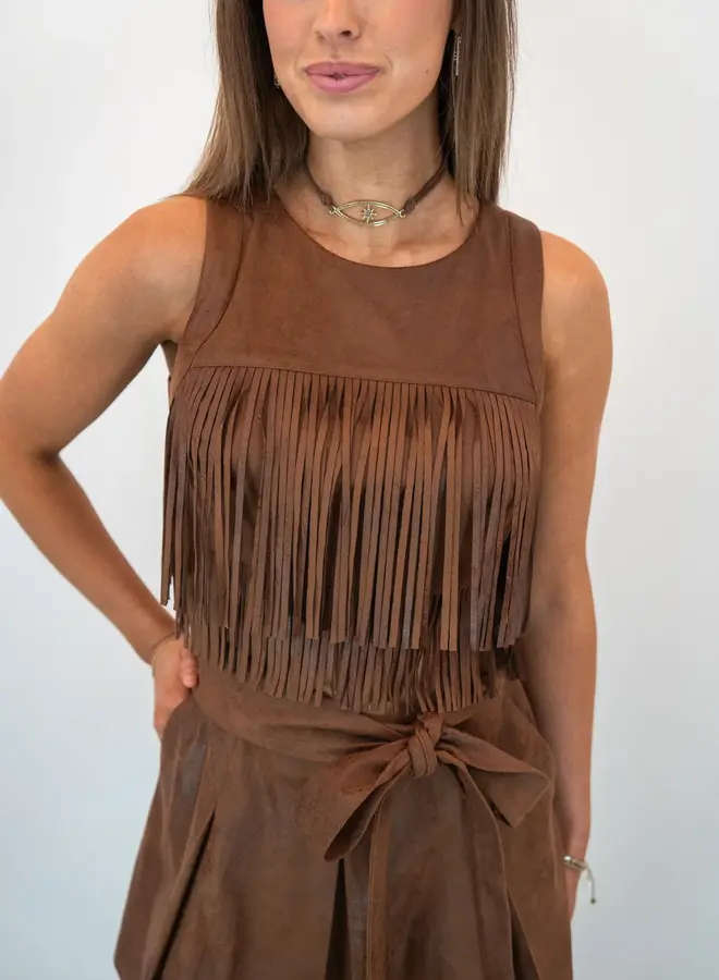 SHUG- Leo Top- Distressed Leather