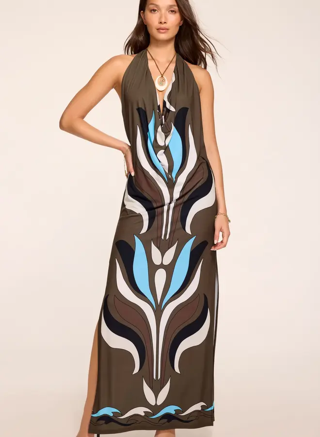 Ramy Brook- Presley Printed Maxi Dress- Sepia Grotto