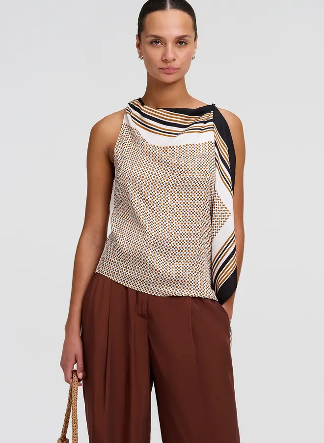 ALC- Kit Top- Black/Caramel Dotted