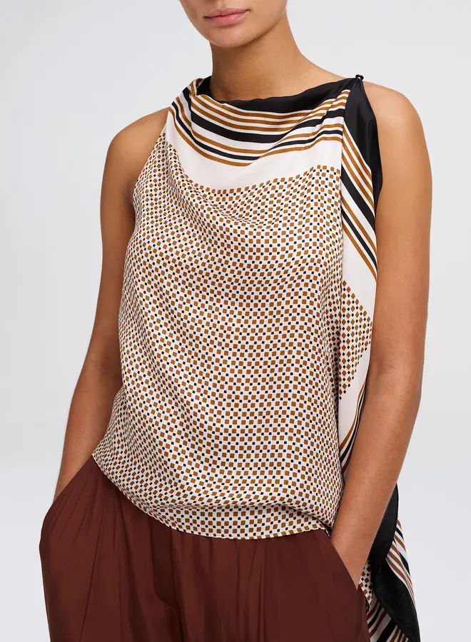 ALC- Kit Top- Black/Caramel Dotted
