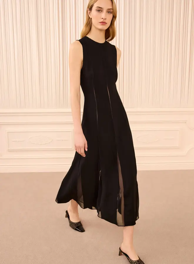 Ulla Johnson- Laure SL Midi Dress- Noir