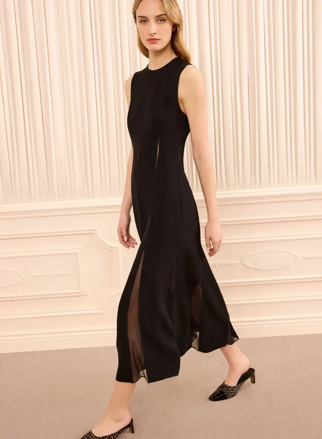 Ulla Johnson- Laure SL Midi Dress- Noir