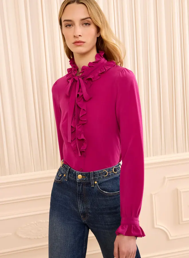 Ulla Johnson- Catroux LS Silk Blouse- Orchid