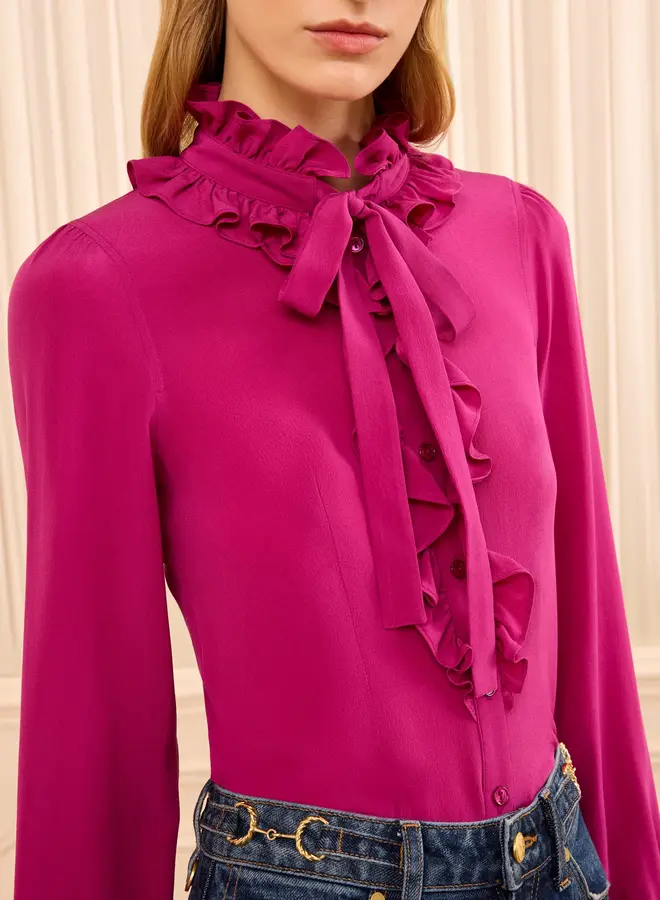 Ulla Johnson- Catroux LS Silk Blouse- Orchid