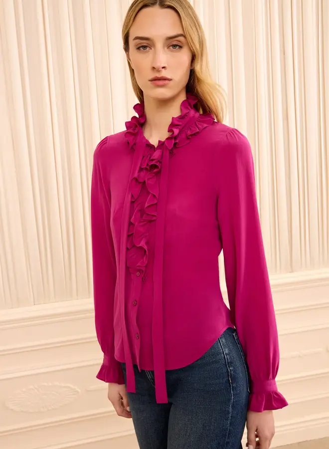 Ulla Johnson- Catroux LS Silk Blouse- Orchid