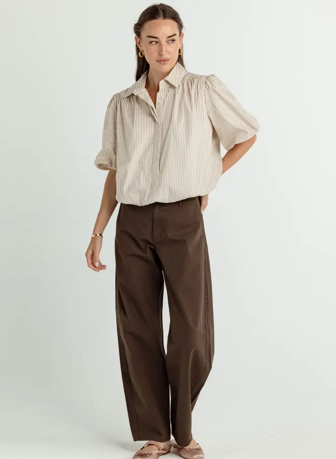 Sundays- Bridle Ticking Stripe Olivia Shirt- Bridle Ticking