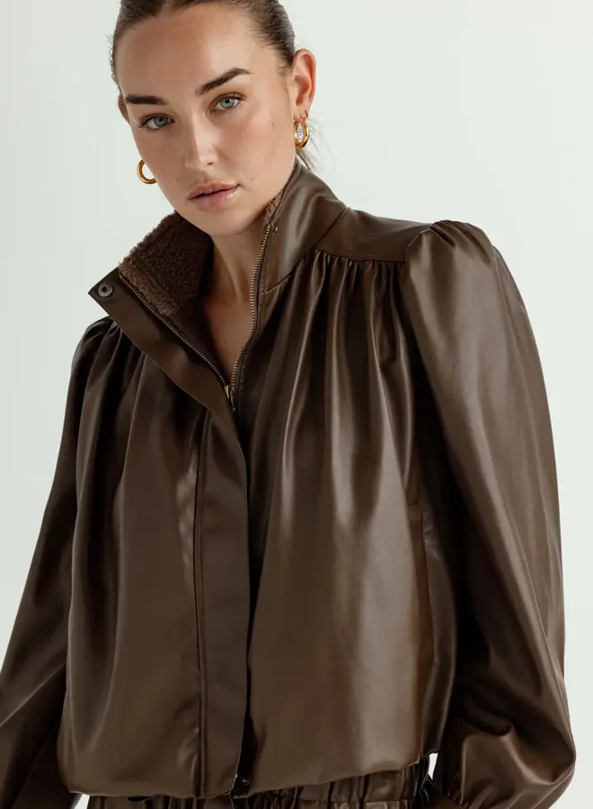 Sundays- Vegan Leather Elodie Jacket- Espresso