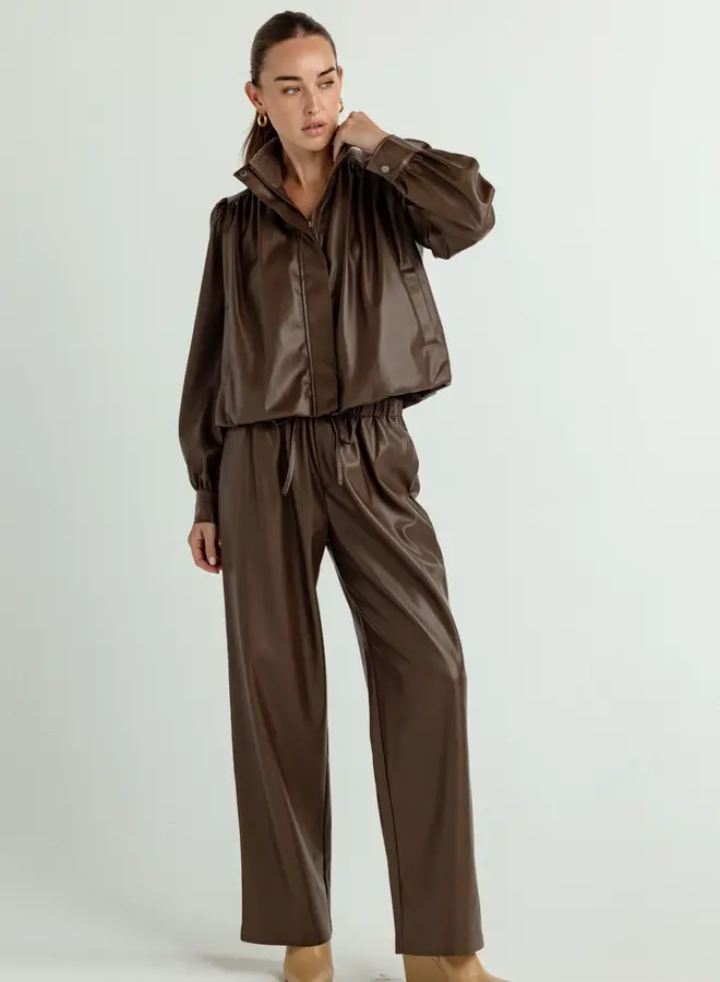 Sundays- Vegan Leather Elodie Jacket- Espresso