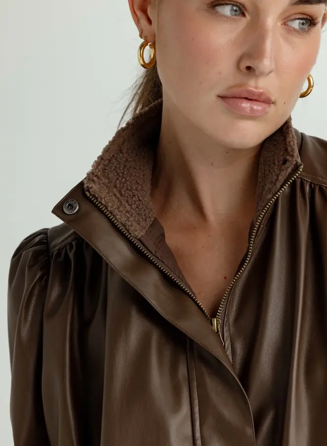 Sundays- Vegan Leather Elodie Jacket- Espresso