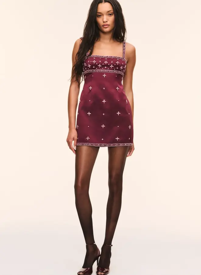 Love Shack Fancy- Casslouie Dress- Faded Merlot