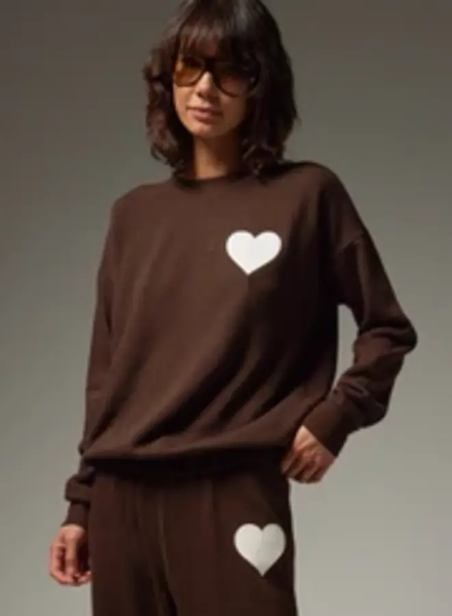 SPRWMN- Heart Sweatshirt- Americano White