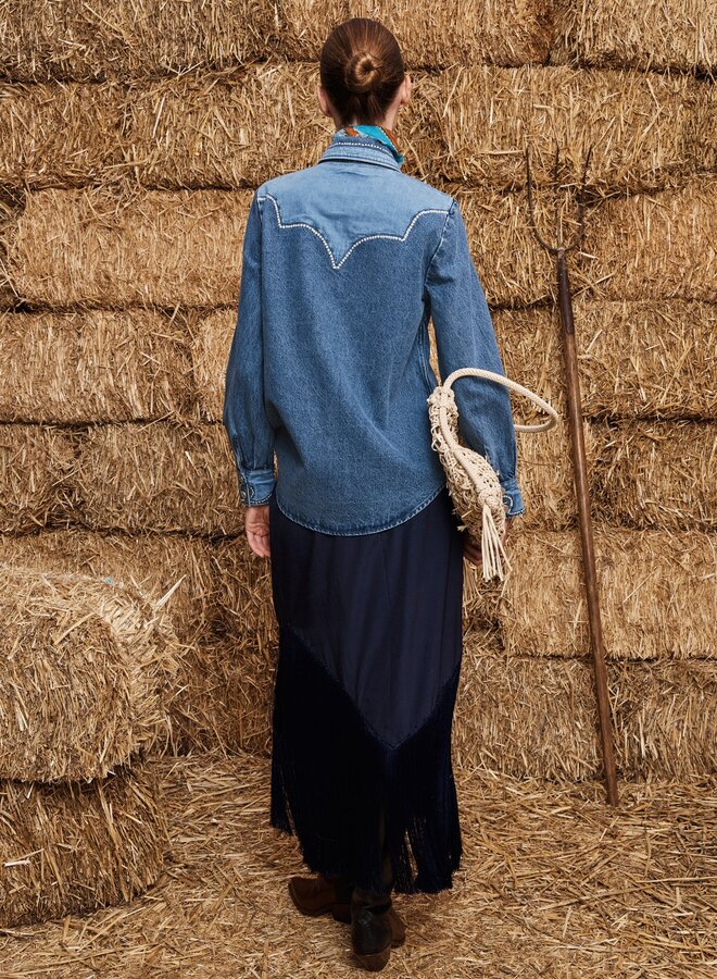 Alemais- Jesse Denim Appliqué Shirt