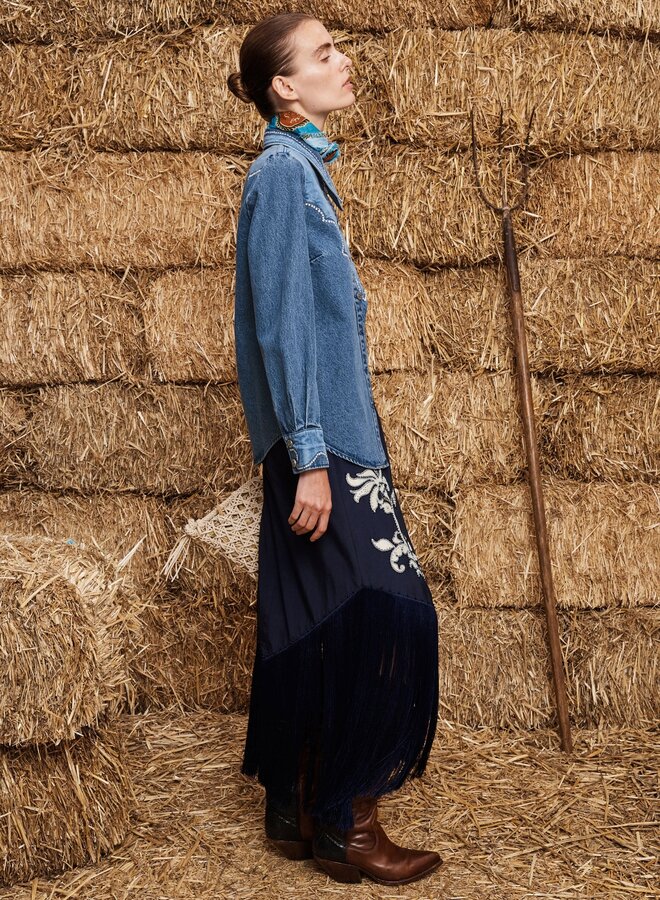Alemais- Jesse Denim Appliqué Shirt