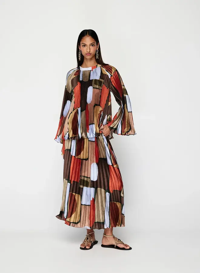 Mos The Label- Koa Pleated Blouse- Koa Print