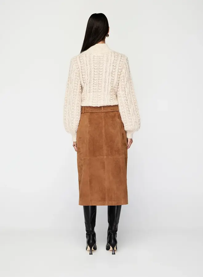 Mos The Label- Nola Suede Midi Skirt- Toffee