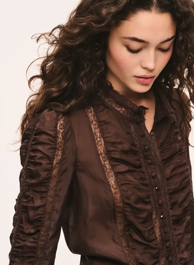 Love Shack Fancy- Jacque Top- Midnight Mocha