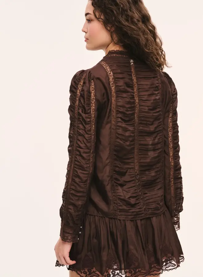 Love Shack Fancy- Marais Skirt- Midnight Mocha