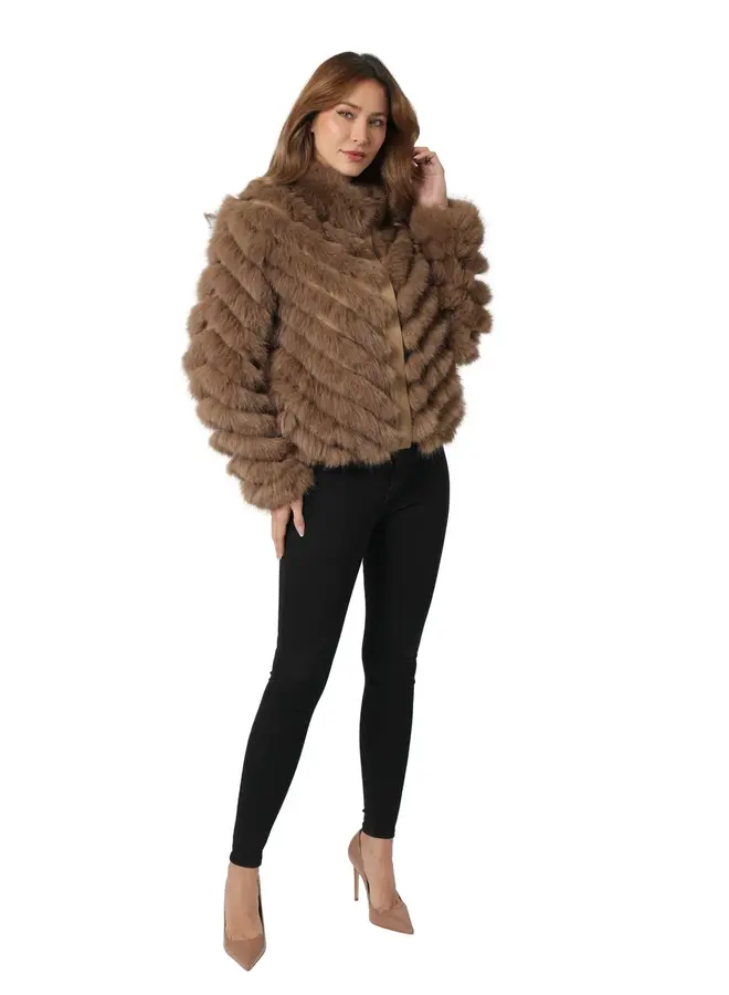 Love Token- Julissa Reversible Jacket- Taupe