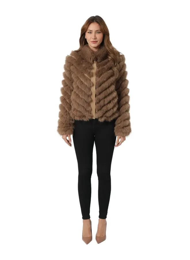 Love Token- Julissa Reversible Jacket- Taupe