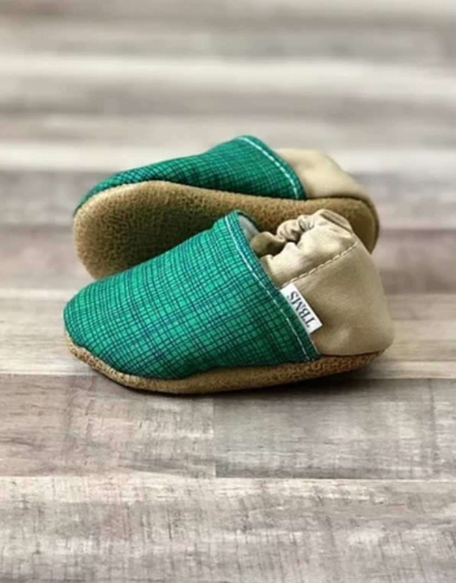 Handsewn Green Plaid Moccasin - jaxNjaz.com