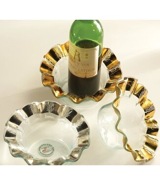Annieglass Gold 7 1/2'' Ruffle Wine Coaster