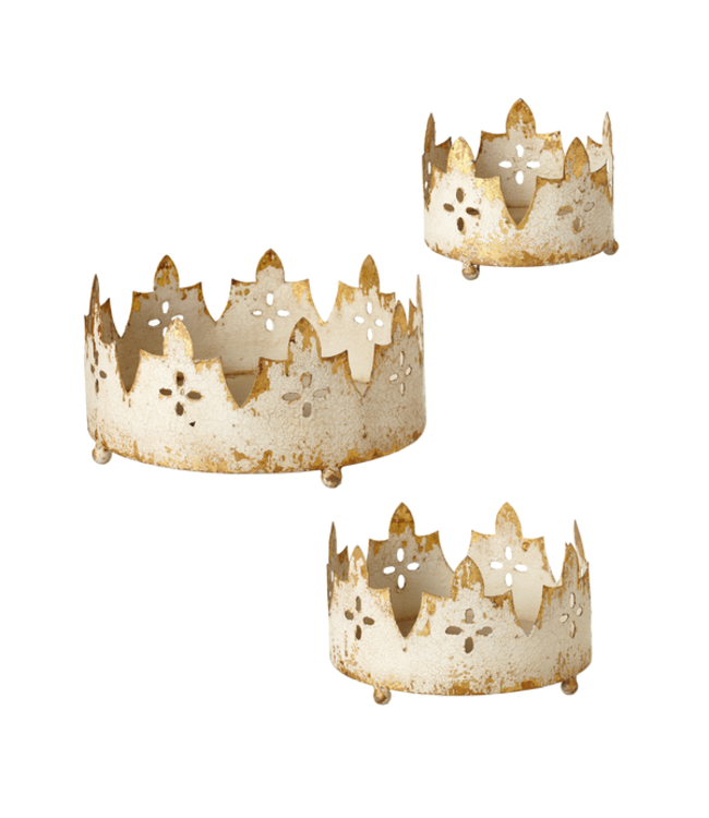 Large Distress Ivory Crown