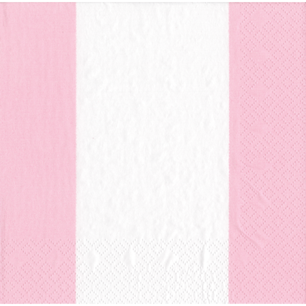 Caspari Bandol Stripe Pink Cocktail