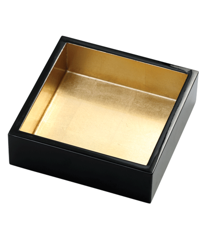 Caspari Black with Gold Lacquer Cocktail Holder