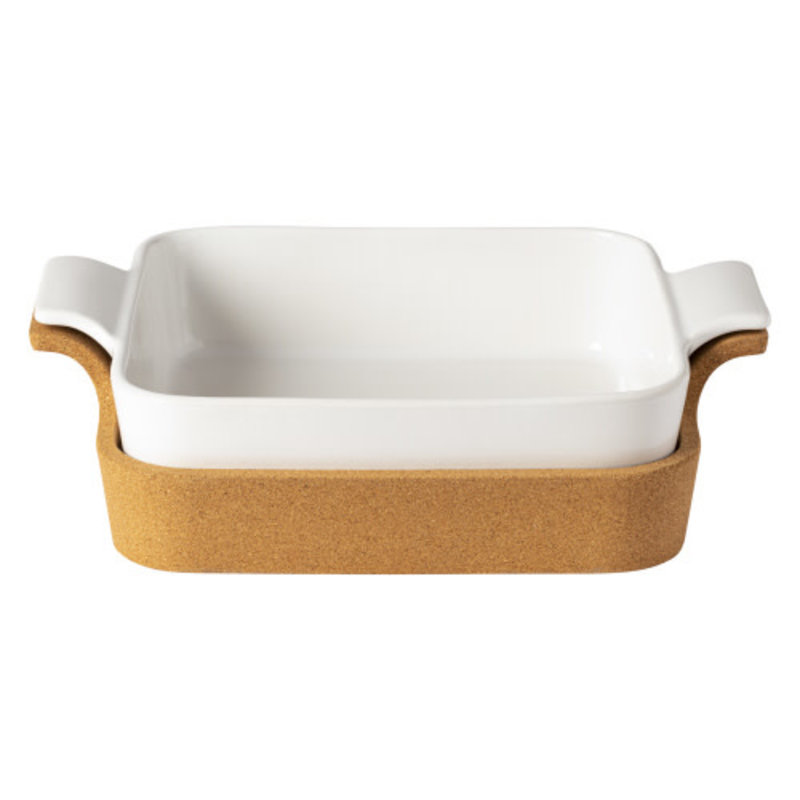 Casafina Square Baker with Cork Tray- White