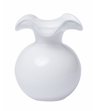 Vietri Hibiscus Glass White Bud Vase