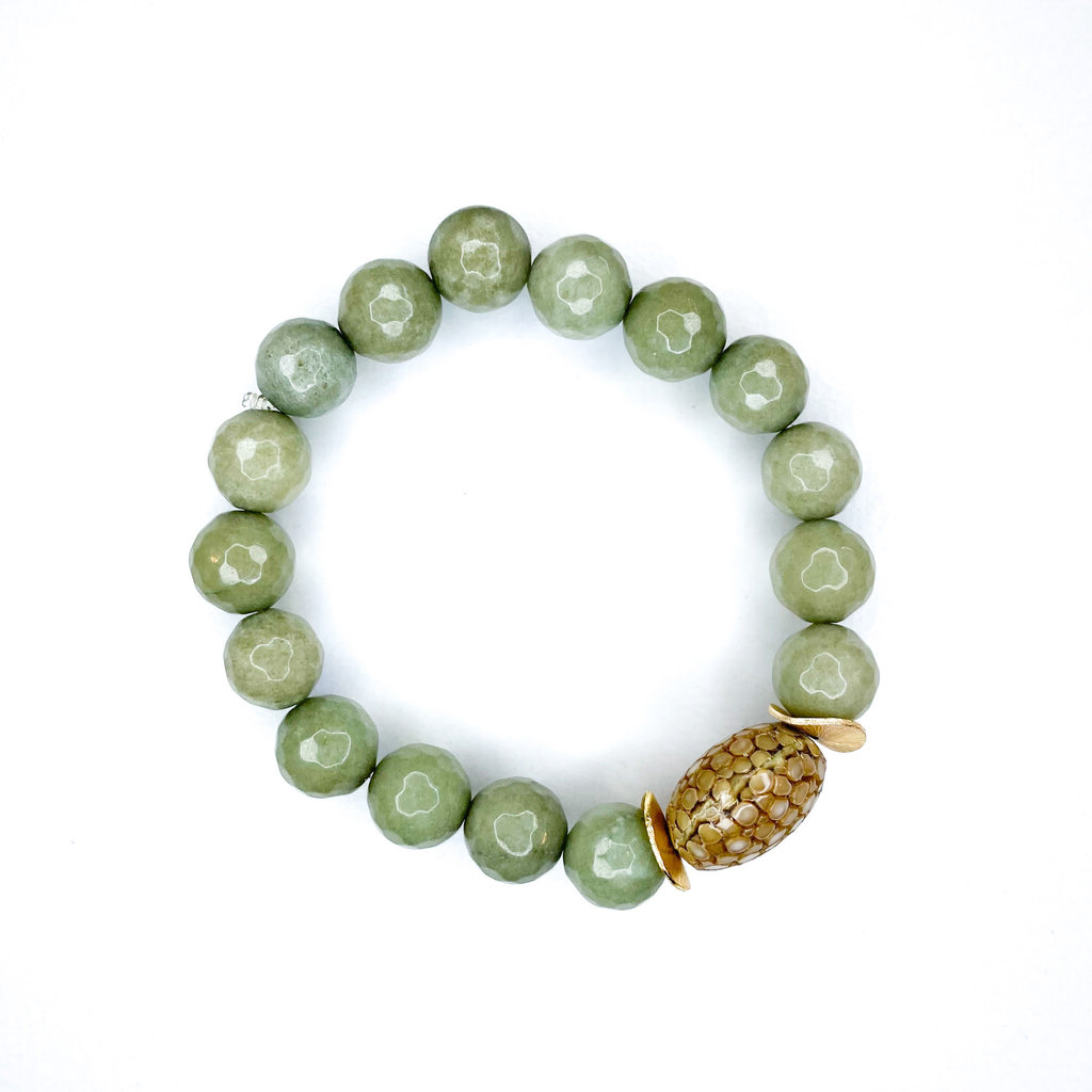 Laura McClendon Army green with stingray Bracelet