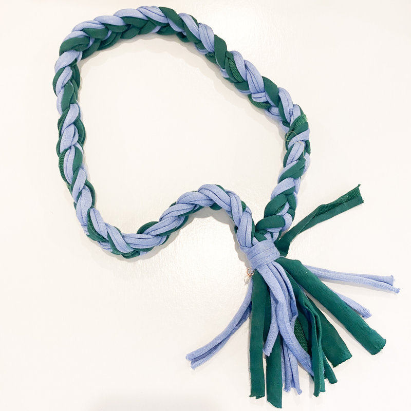 Epiphany Throws Braided Shirt Necklace- blue/green