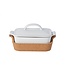 Rectangle Covered Casserole 10'' with Cork Tray - White