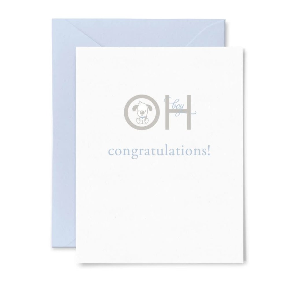 Color Box Letterpress Oh Baby Boy Greeting Card