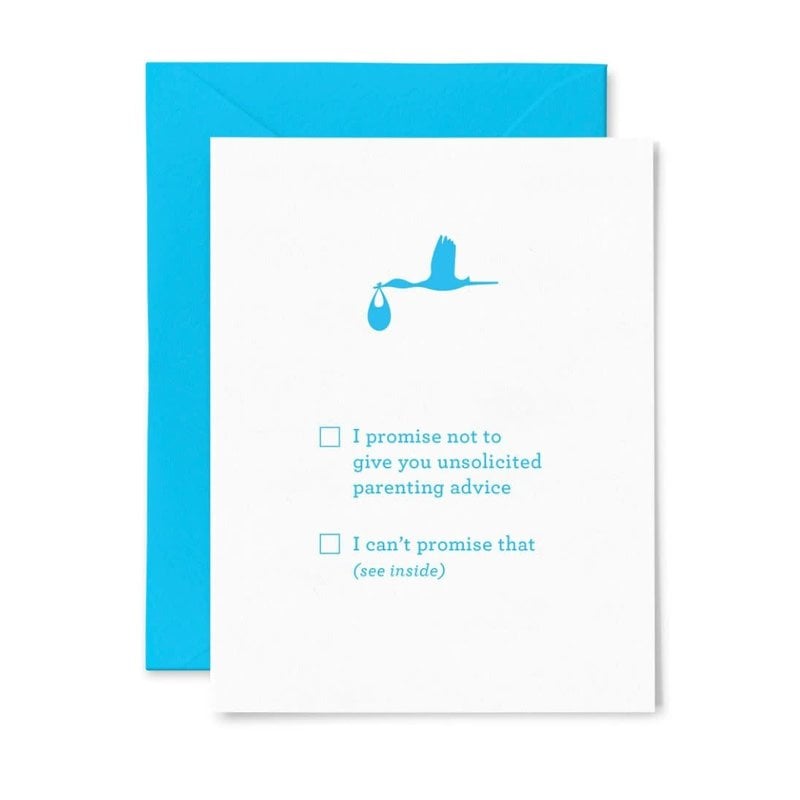 Color Box Letterpress Parenting Advice New Baby- Card