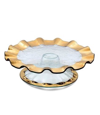 Anneglass Annie Glass Ruffle 14 1/4'' Cake Stand