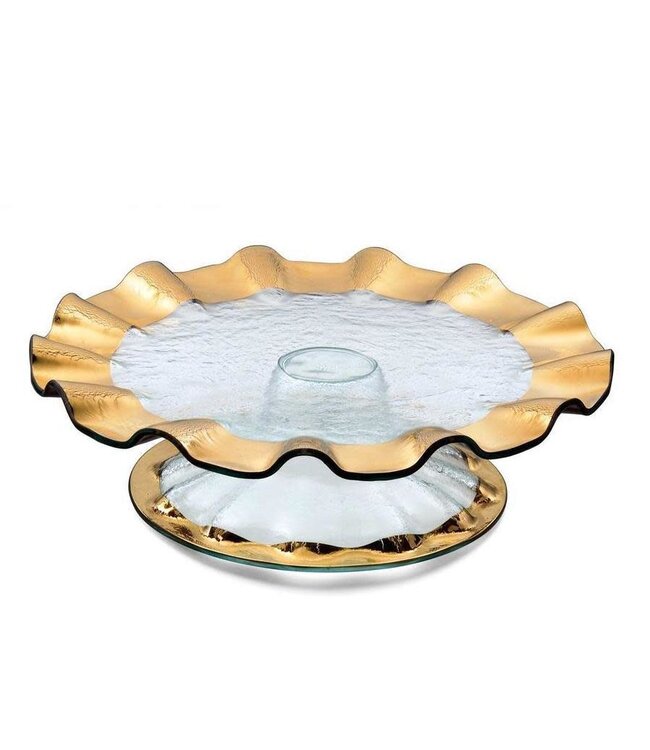 Annie Glass Ruffle 14 1/4'' Cake Stand