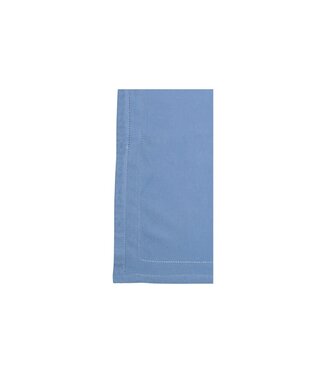 Vietri Cotone Linens Cornflower Blue Napkins with Double Stitching - Set of 4