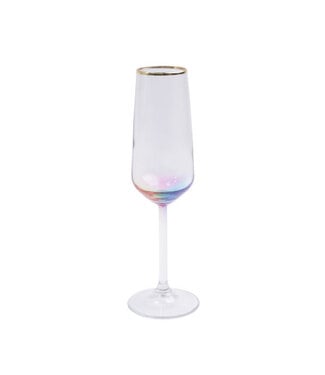 Vietri Rainbow Champagne Flute S/2