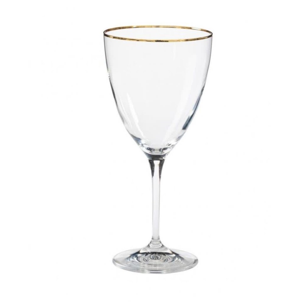 Casafina Water Glass w/ Golden Rim 14 oz