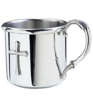 Salisbury Pewter Baby Cup with Cross